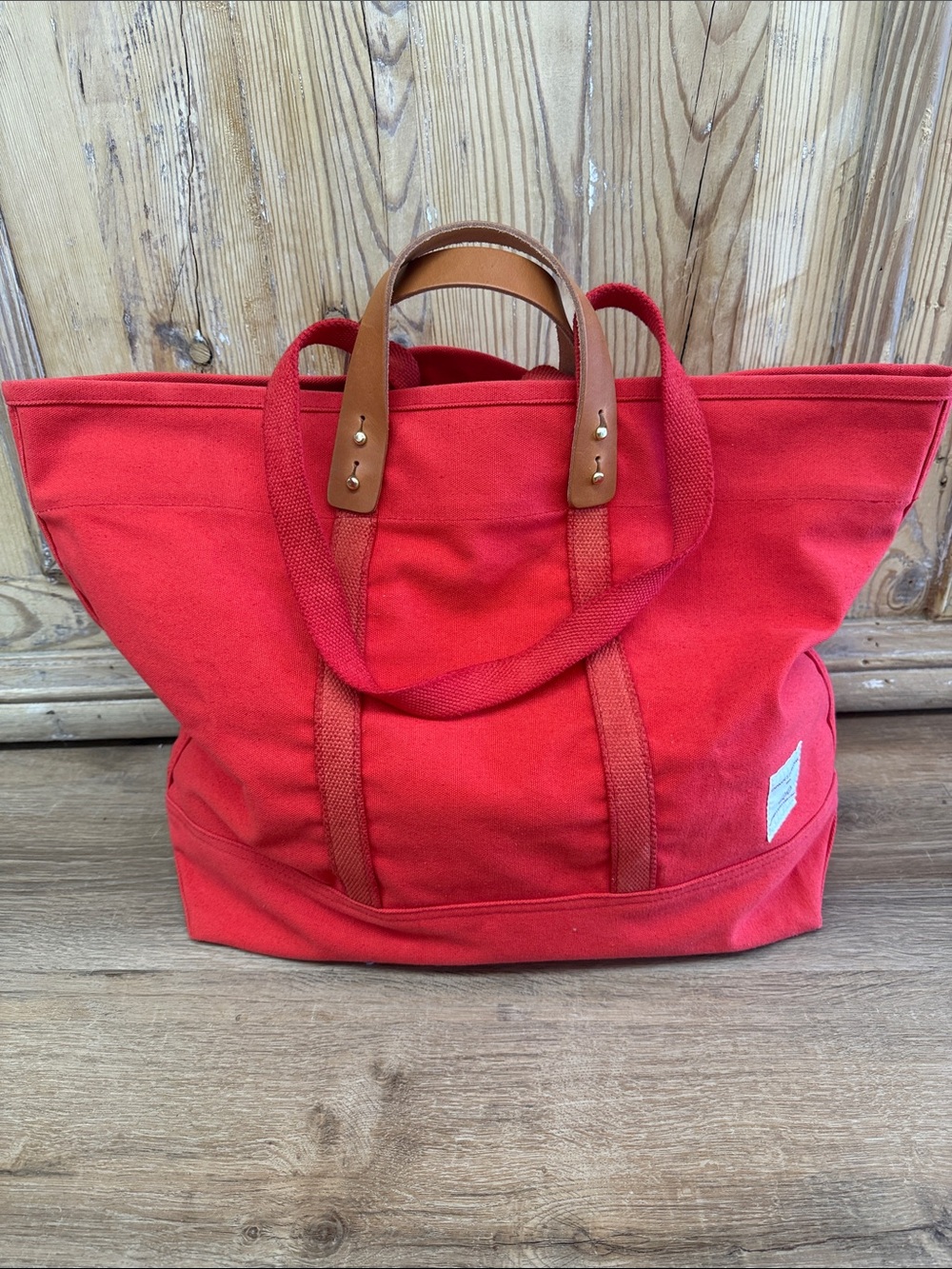 Immodest Cotton Large East West Tote Persimmon